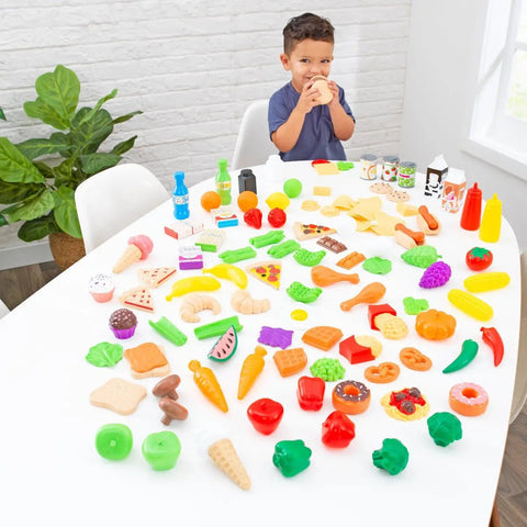 Deluxe Tasty Treats Play Set - 115 Toy Food Pieces-Calmer Classrooms, Feeding Skills, Gifts For 2-3 Years Old, Helps With, Imaginative Play, Kidkraft Toys, Kitchens & Shops & School, Play Food, Stock-Learning SPACE