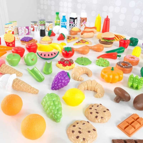 Deluxe Tasty Treats Play Set - 115 Toy Food Pieces-Calmer Classrooms, Feeding Skills, Gifts For 2-3 Years Old, Helps With, Imaginative Play, Kidkraft Toys, Kitchens & Shops & School, Play Food, Stock-Learning SPACE