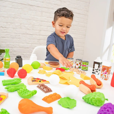 Deluxe Tasty Treats Play Set - 115 Toy Food Pieces-Calmer Classrooms, Feeding Skills, Gifts For 2-3 Years Old, Helps With, Imaginative Play, Kidkraft Toys, Kitchens & Shops & School, Play Food, Stock-Learning SPACE