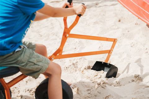 Digger with Wheels-Early Years. Ride On's. Bikes. Trikes, Messy Play, Outdoor Sand & Water Play, Outdoor Sand Pits, Outdoor Toys & Games, Ride On's. Bikes & Trikes, Sand, Sand & Water, Small Foot Wooden Toys, Strength & Co-Ordination-Learning SPACE