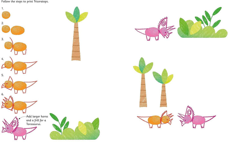 Dinosaurs Fingerprint Art - Activity Book, Learning SPACE