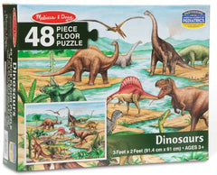 Dinosaurs Floor Jigsaw Puzzle 48 Pieces-13-99 Piece Jigsaw,Dinosaurs. Castles & Pirates,Down Syndrome,Imaginative Play,Stock,Strength & Co-Ordination-Learning SPACE