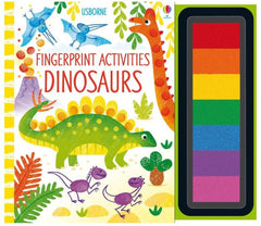 Dionsaurs Fingerprint Art - Activity Book-Arts & Crafts,Cerebral Palsy,Dinosaurs. Castles & Pirates,Drawing & Easels,Early Arts & Crafts,Gifts for 5-7 Years Old,Imaginative Play,Paint,Painting Accessories,Primary Arts & Crafts,Spring,Stock,Usborne Books-Learning SPACE