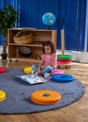 Donut™ Multi-Seat Trolley with 12 Cushions-Classroom Furniture,Classroom Packs,Dropship,Kit For Kids,Mats,Mats & Rugs,Sit Mats-Learning SPACE