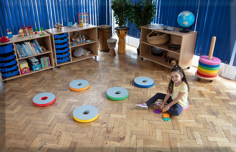 Donut™ Multi-Seat Trolley with 12 Cushions-Classroom Furniture,Classroom Packs,Kit For Kids,Mats,Mats & Rugs,Sit Mats-Learning SPACE