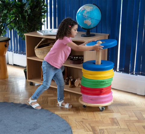 Donut™ Multi-Seat Trolley with 12 Cushions-Classroom Furniture,Classroom Packs,Kit For Kids,Mats,Mats & Rugs,Sit Mats-Learning SPACE