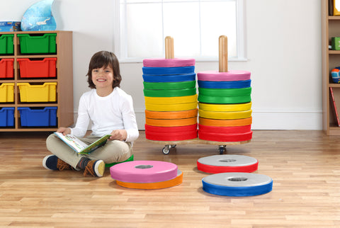 Donut™ Multi-Seat Trolley with 24 Cushions-Classroom Furniture,Classroom Packs,Mats,Mats & Rugs,Sit Mats-Learning SPACE