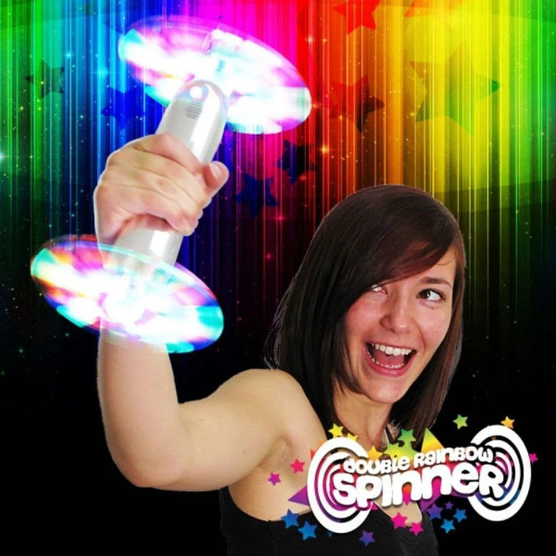 Double Rainbow Spinner Sensory Light Up Toy, Learning SPACE