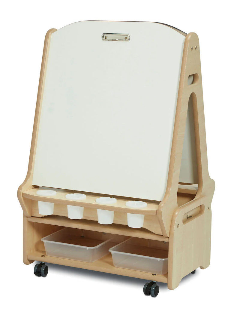 Double-Sided 2 Station Easel with Low Storage Trolley, Learning SPACE