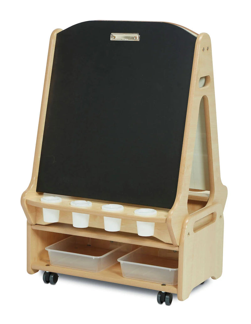 Double-Sided 2 Station Easel with Low Storage Trolley, Learning SPACE