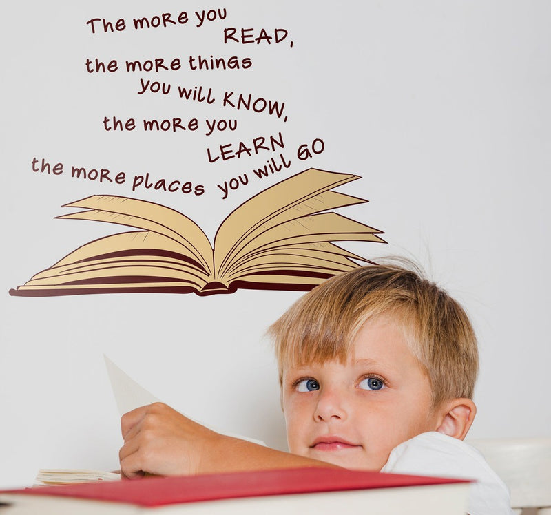 Dr Seuss Reading Quote Sticker, Learning SPACE