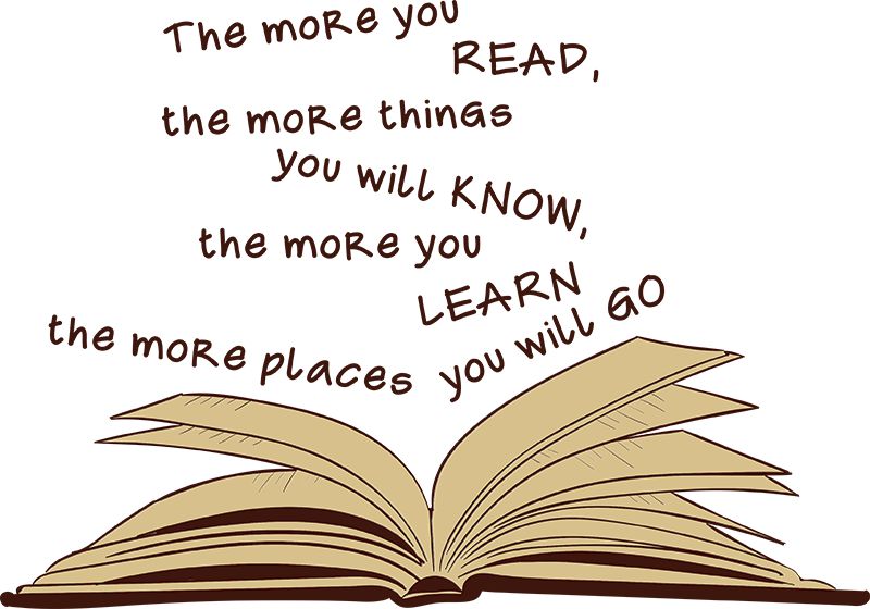 Dr Seuss Reading Quote Sticker, 30x21 cm Learning SPACE