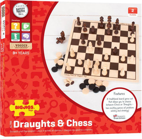 Draughts and Chess Set-Bigjigs Toys,Games & Toys,Primary Games & Toys,SCOTEXCEL,Stock,Table Top & Family Games,Teen Games-Learning SPACE