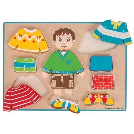 Dressing Boy Puzzle-2-12 Piece Jigsaw,Baby Wooden Toys,Bigjigs Toys,Down Syndrome,Dress Up Costumes & Masks,Games & Toys,Gifts For 1 Year Olds,Gifts For 2-3 Years Old,Imaginative Play,Role Play,Sound. Peg & Inset Puzzles,Wooden Toys-Learning SPACE