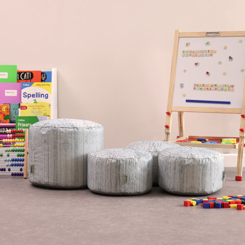 Driftwood Printed Stool Bean Bag Sets, Learning SPACE