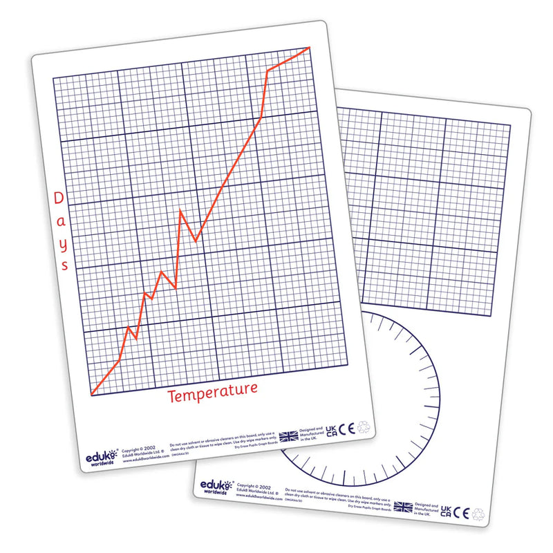 Dry Erase Graph Boards A4 Pack of 30, Learning SPACE