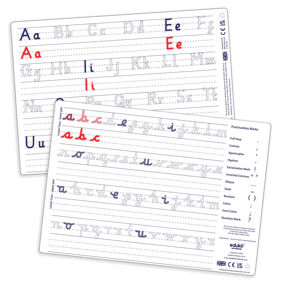 Dry Erase Handwriting Boards Pupils A4 Pack of 30-Dyspraxia,Early Years Literacy,Educational Classroom Materials,EDUK8,Learning Resources,Literacy,Primary Literacy-Learning SPACE