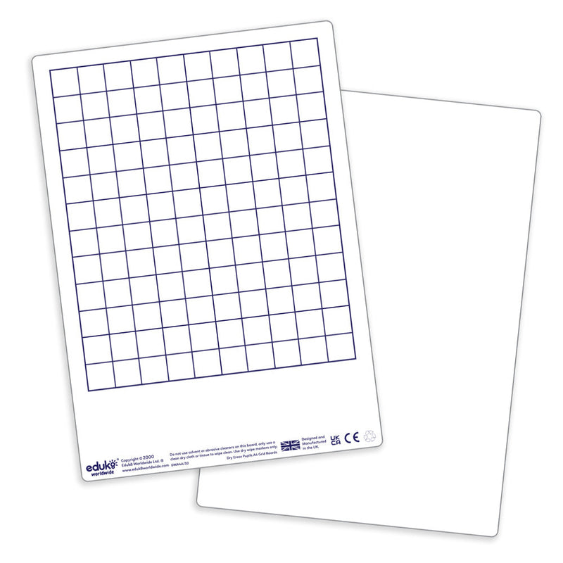 Dry Erase Pupils Grid Boards (Pack Of 30), Learning SPACE