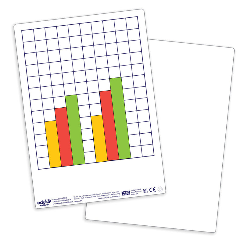 Dry Erase Pupils Grid Boards (Pack Of 30), Learning SPACE