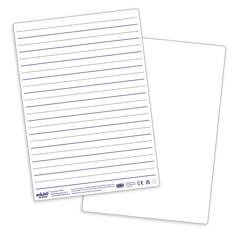 Dry Erase Pupils Literacy Boards A4 Pack of 30, Learning SPACE