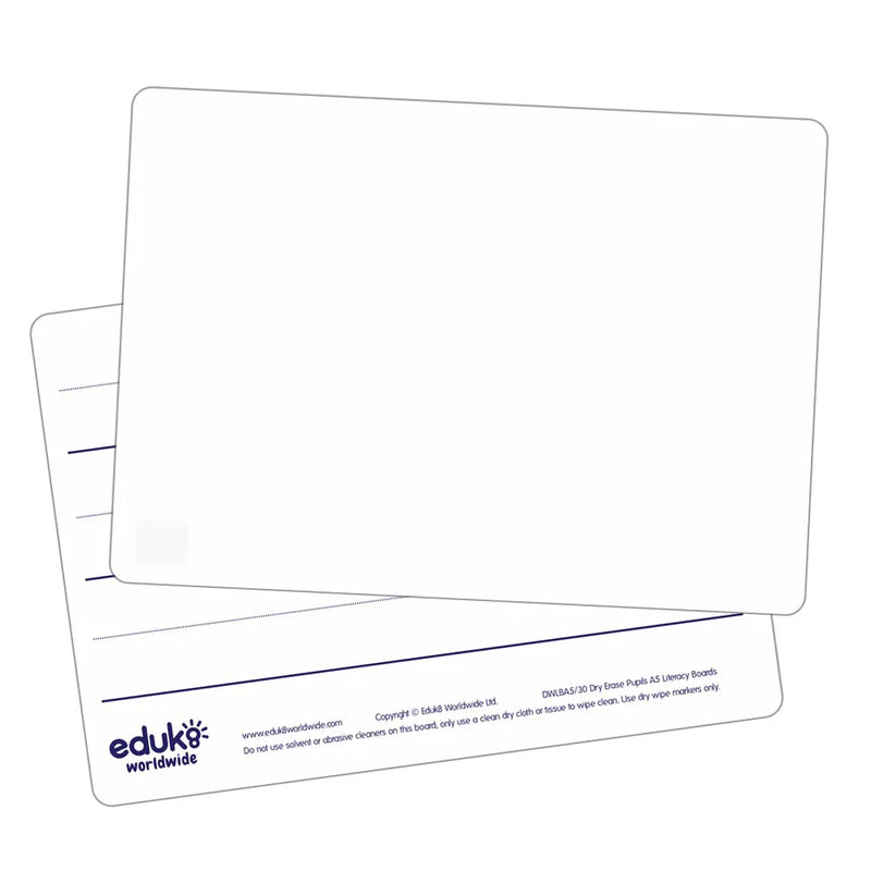 Dry Erase Pupils Literacy Boards A5 Pack of 30, Learning SPACE