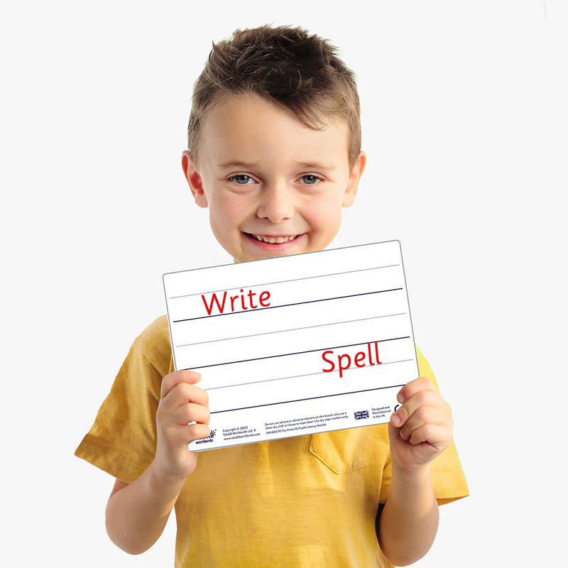 Dry Erase Pupils Literacy Boards A5 Pack of 30, Learning SPACE