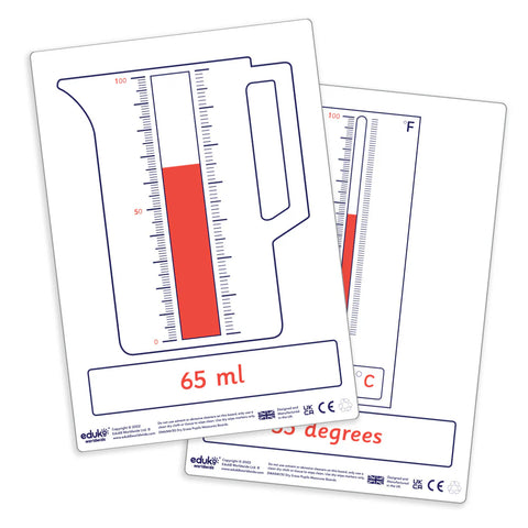 Dry Erase Pupils Measures Boards A5 Pack of 30, Learning SPACE