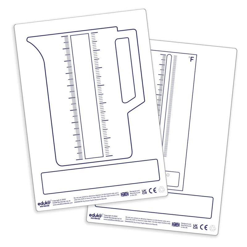 Dry Erase Pupils Measures Boards A5 Pack of 30, Learning SPACE