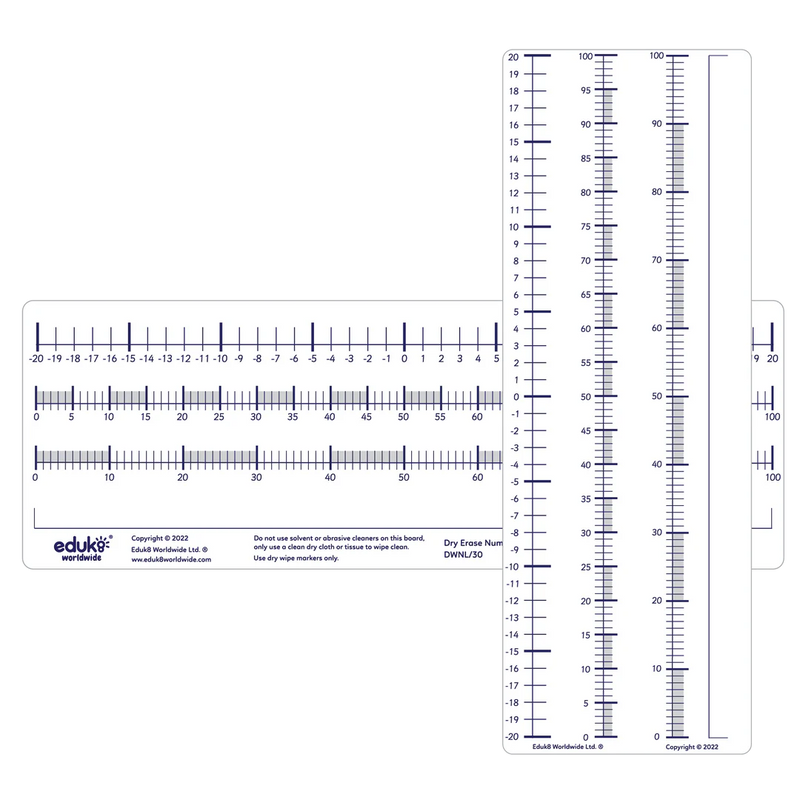 Dry Erase Pupils Number Lines Pack of 30, Learning SPACE