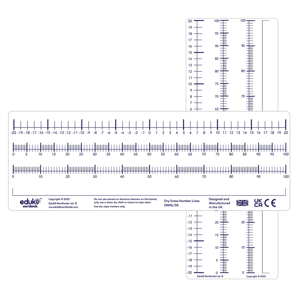 Dry Erase Pupils Number Lines Pack of 30-Classroom Packs,Classroom Resources,Early Years Maths,Educational Classroom Materials,EDUK8,Learning Resources,Maths,Primary Maths-Learning SPACE
