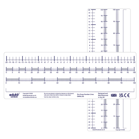 Dry Erase Pupils Number Lines Pack of 30-Classroom Packs,Classroom Resources,Early Years Maths,Educational Classroom Materials,EDUK8,Learning Resources,Maths,Primary Maths-Learning SPACE