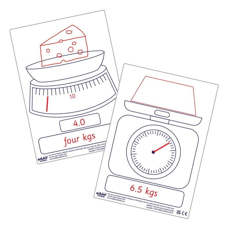Dry Erase Pupils Weight Boards A5 Pack of 30, Learning SPACE