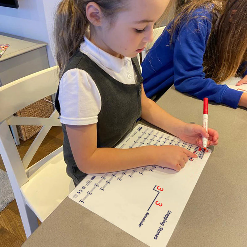 Dry Erase Stepping stones Pupils Boards Pack of 30, Learning SPACE