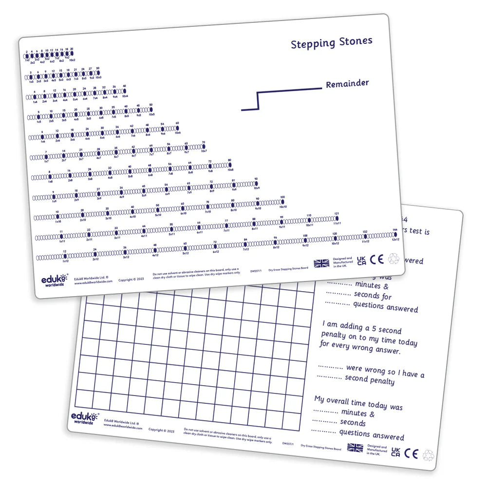 Dry Erase Stepping stones Pupils Boards Pack of 30-Classroom Packs,Classroom Resources,Early Years Maths,Educational Classroom Materials,EDUK8,Learning Resources,Maths,Primary Maths-Learning SPACE