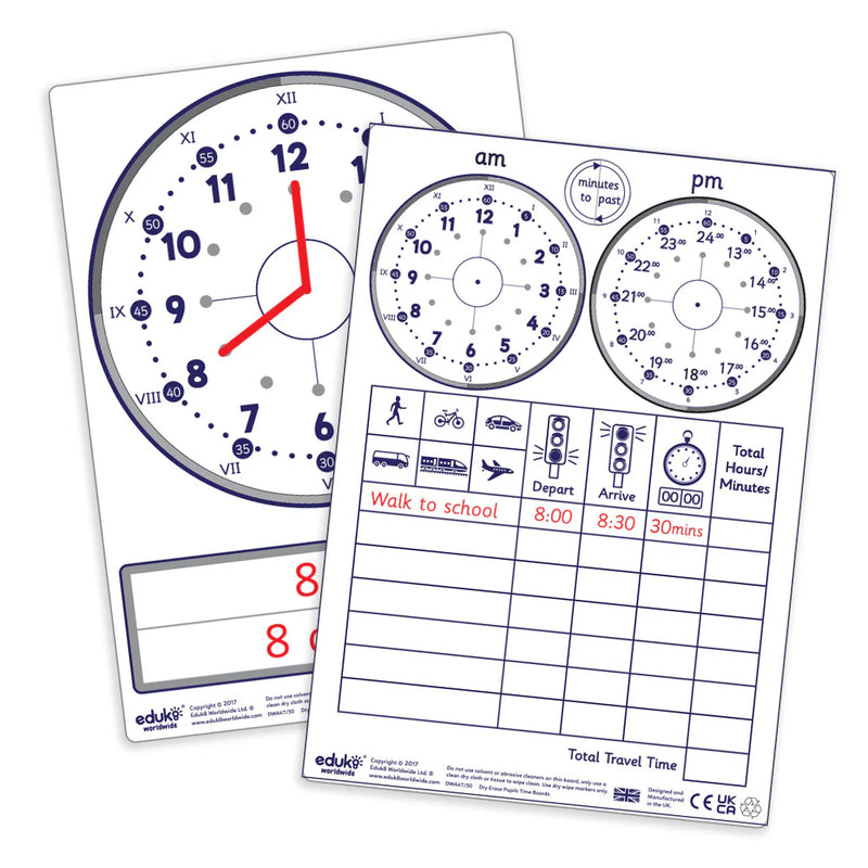 Dry Erase Teachers A2 Time Board, Learning SPACE