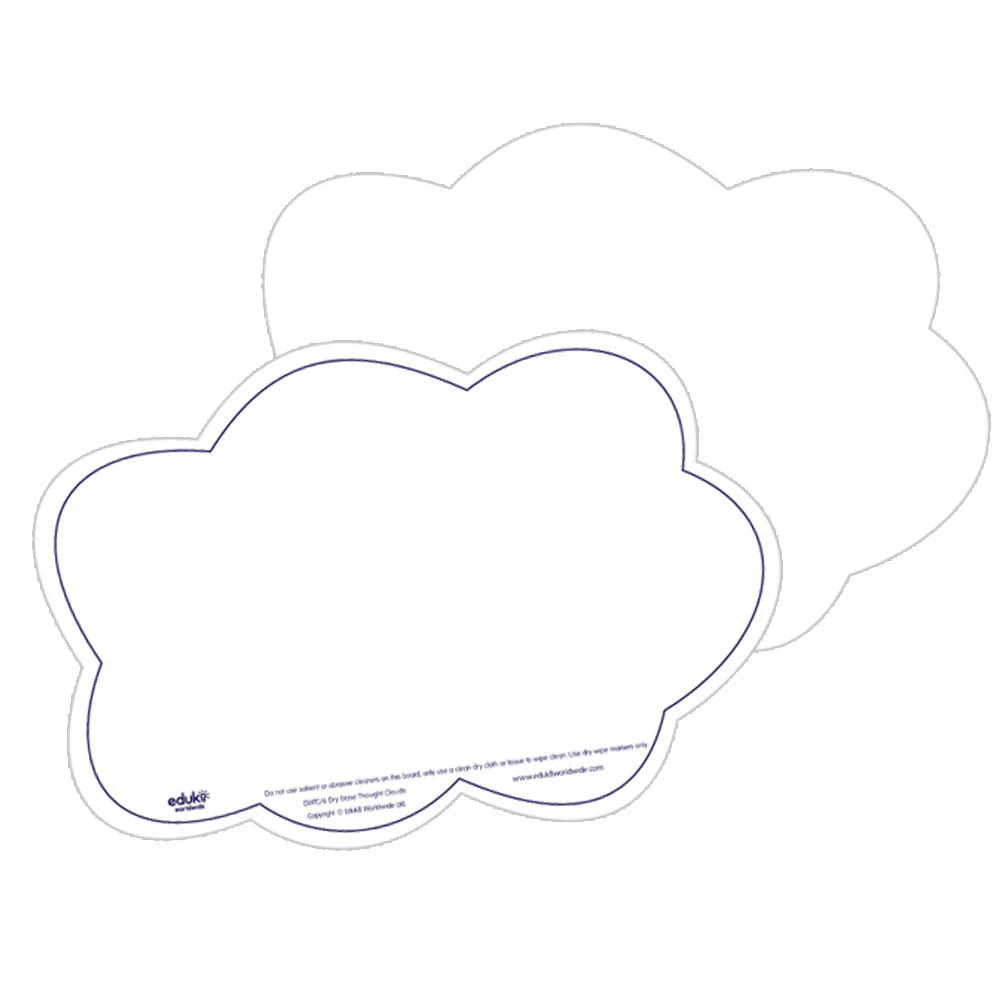 Dry Erase Thought Clouds Pack of 6-Calmer Classrooms,Calming & Anxiety,Calming and Relaxation,Classroom Packs,Classroom Resources,Educational Classroom Materials,Educational Play,EDUK8,Emotions & Self Esteem,Role Play,Social Emotional Learning,Social Stories & Games & Social Skills-Learning SPACE