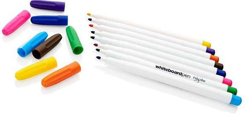 Dry Wipe Coloured Whiteboard Markers - 8-Pack, Learning SPACE