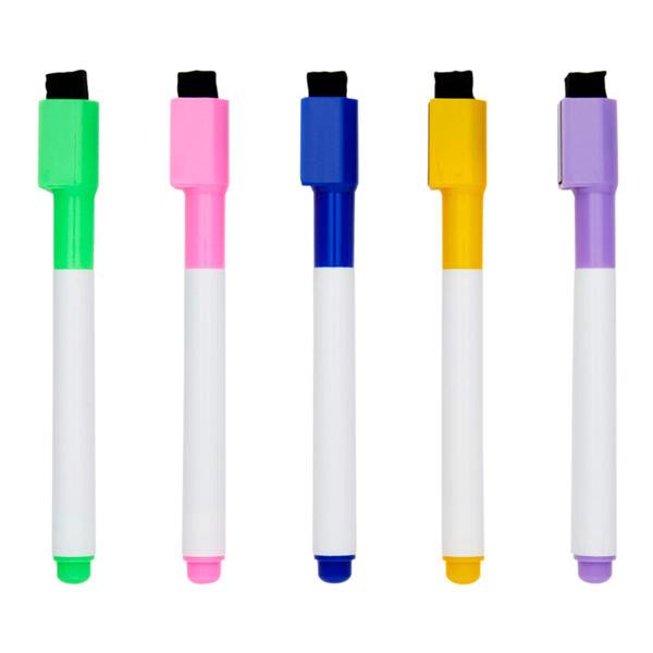 Drywipe Markers With Eraser Lid - Coloured, Learning SPACE