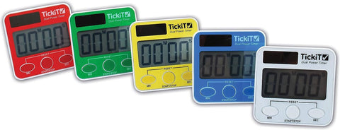 Dual Power Timers - Pk5-Calmer Classrooms,Calming & Anxiety,Classroom Packs,Early Years Maths,Helps With,Life Skills,Maths,Primary Maths,PSHE,Sand Timers & Timers,Schedules & Routines,SCOTEXCEL,Stock,TickiT,Transitions and Routines,Visual Sensory Toys-Learning SPACE