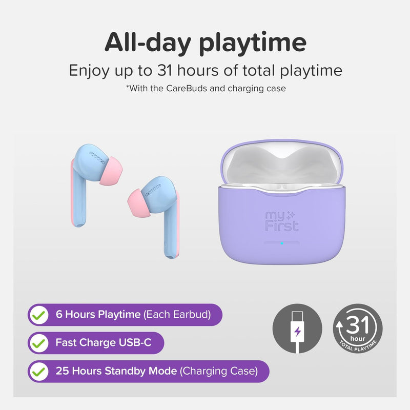 EarBuds for Kids with Safe Volume Limit | myFirst CareBuds, Learning SPACE