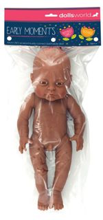 Early Moments Newborn Doll – Realistic 41cm Baby for Role Play, Black Boy Learning SPACE