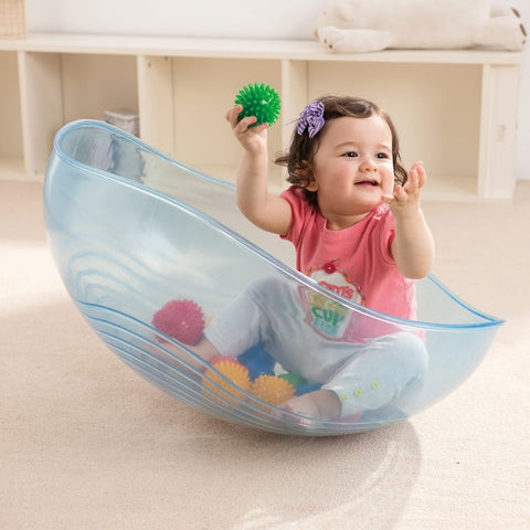 Early Years Rocking Bowl - Transparent-Balancing Equipment,Gifts For 3-5 Years Old,Gifts for 5-7 Years Old,Gross Motor and Balance Skills,Movement Breaks,Proprioceptive,Rocking,Strength & Co-Ordination-Learning SPACE