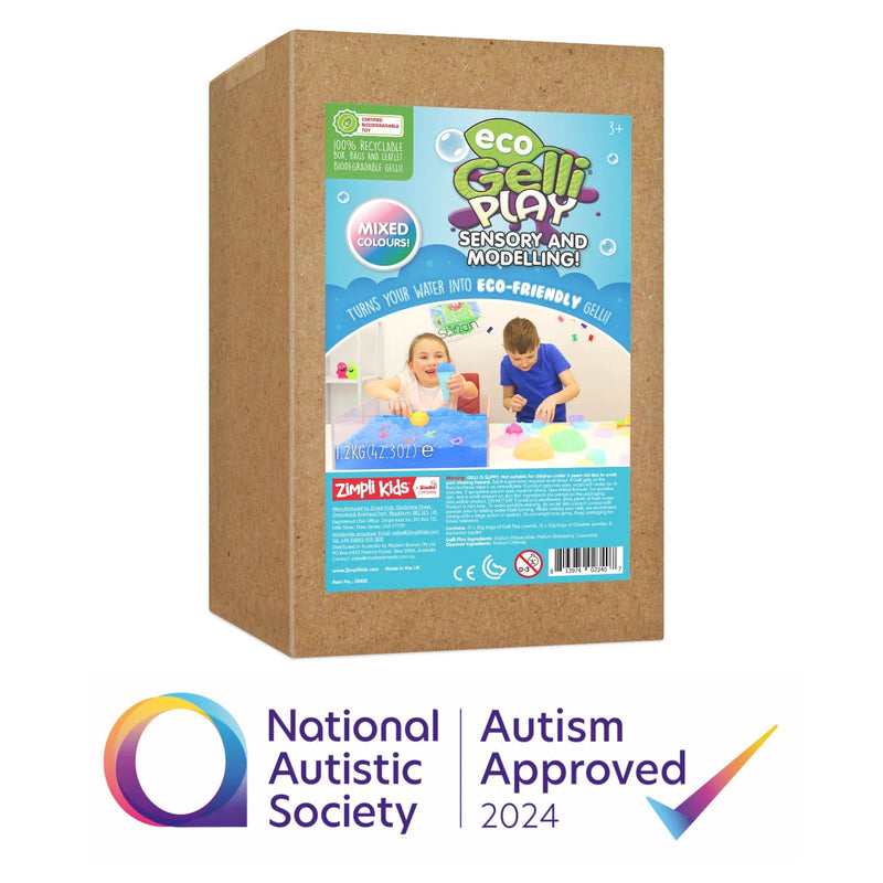Eco Gelli Play Education Pack 1.2KG, Mixed White, Green, Blue, Pink Learning SPACE