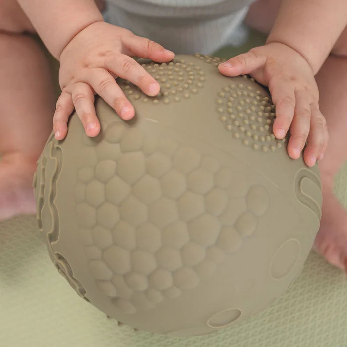 Edushape Textured Tumbles – Boho-Chic Sensory Ball in Olive, Learning SPACE