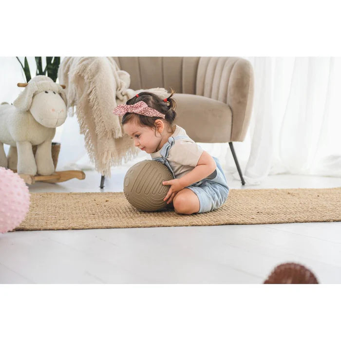 Edushape Textured Tumbles – Boho-Chic Sensory Ball in Olive, Learning SPACE