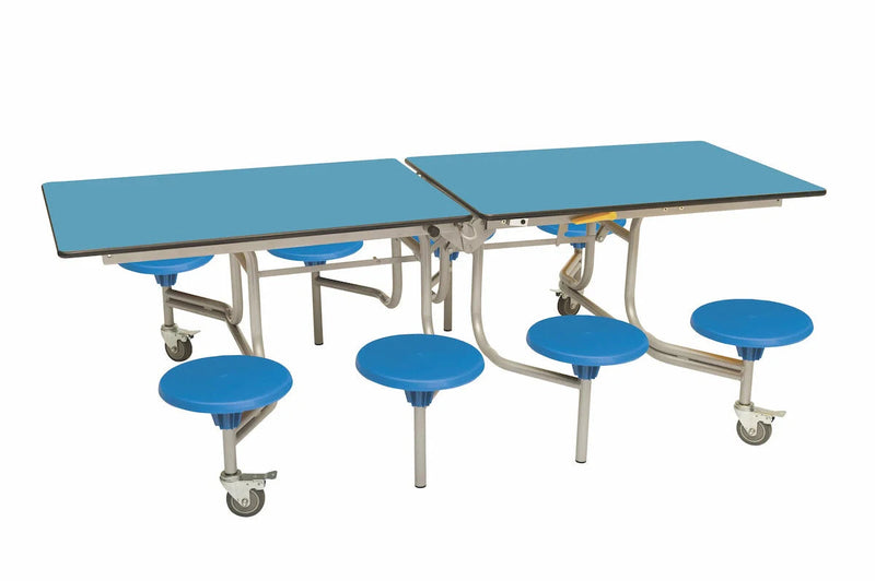 Eight Seat Rectangular Mobile Folding Table - Suitable for age group 11 years to adult, Azure Blue Learning SPACE