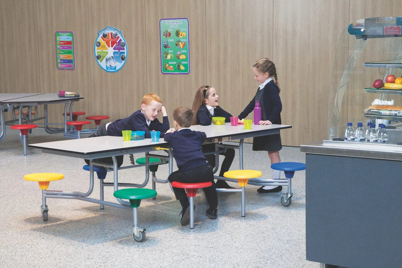 Eight Seat Rectangular Mobile Folding Table - Suitable for age group 11 years to adult, Learning SPACE