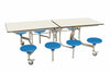 Eight Seat Rectangular Mobile Folding Table - Suitable for age group 11 years to adult-Dining Furniture,Dining Tables,Folding Table,Furniture,Mobile Tables-White-Blue-9SRL80829-WH-BL-Learning SPACE