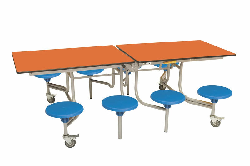 Eight Seat Rectangular Mobile Folding Table - Suitable for age group 7 – 11 years, Orange Blue Learning SPACE