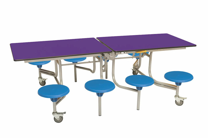 Eight Seat Rectangular Mobile Folding Table - Suitable for age group 7 – 11 years, Purple Blue Learning SPACE
